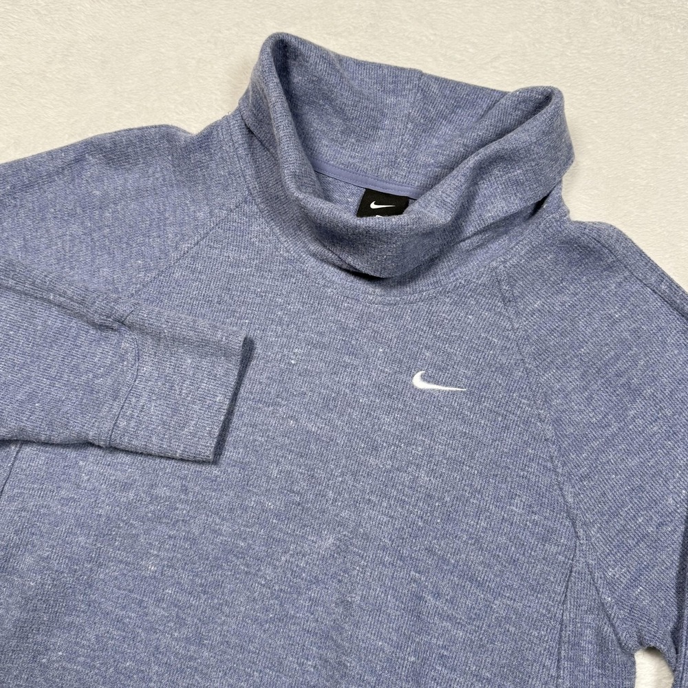 Nike Sweater Womens Medium Blue‎ Cowl Neck DA1462-482 Long Sleeve Pullover Top